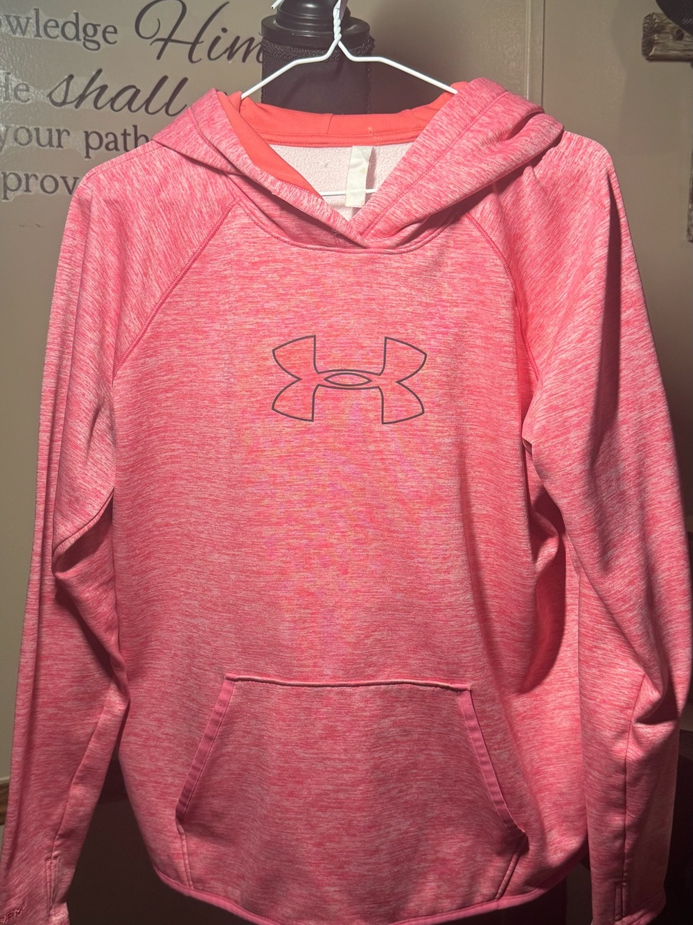 Under Armour Women's Heathered Pink Pullover Hoodie